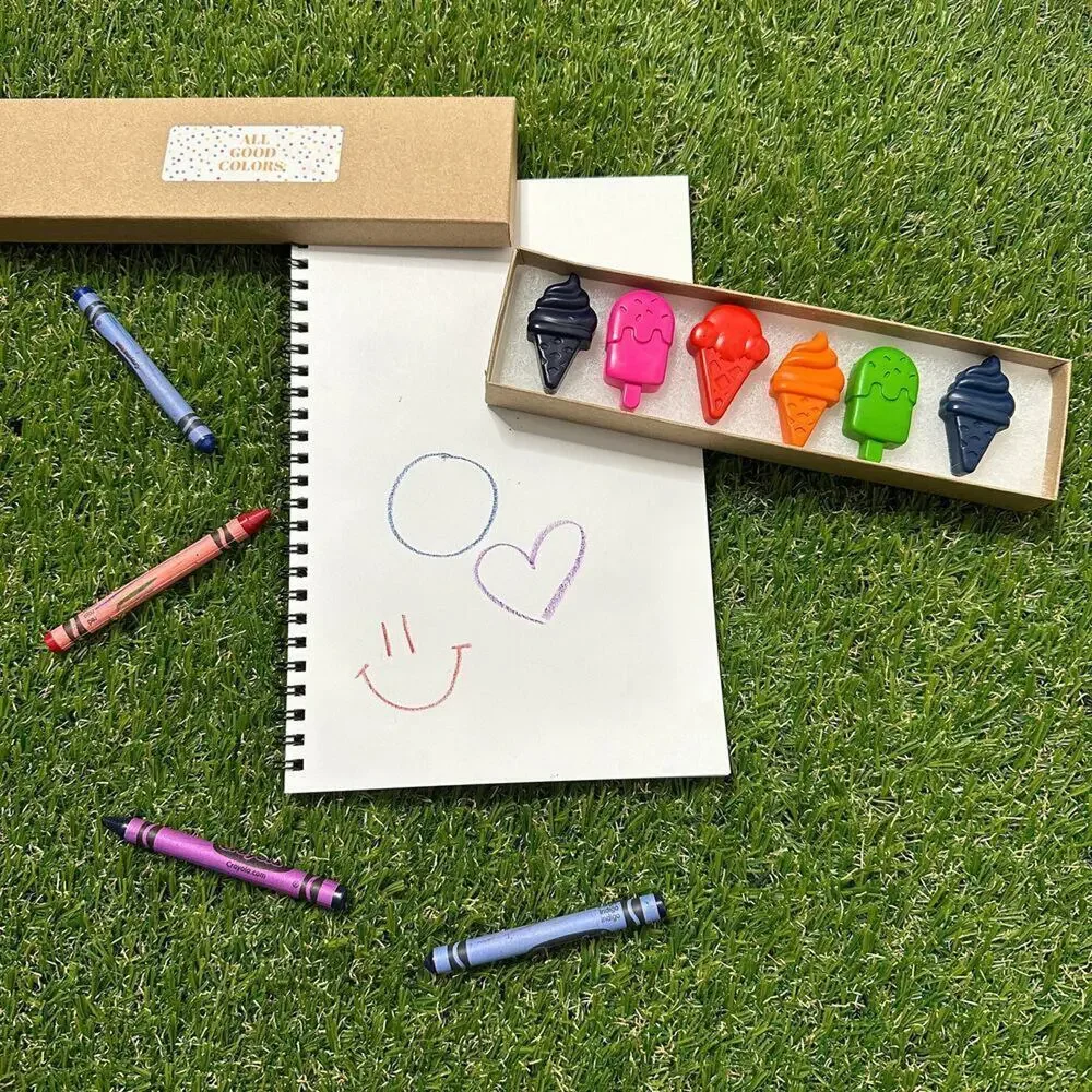2/$30 Ice Cream Popsicle Crayons (6) Kids Boys Girls Tropical Beach B-day Gift